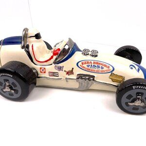 VINTAGE Race Car Sprint Car#21 Ezra Brooks Decanter Whiskey Bottled Hand Painted